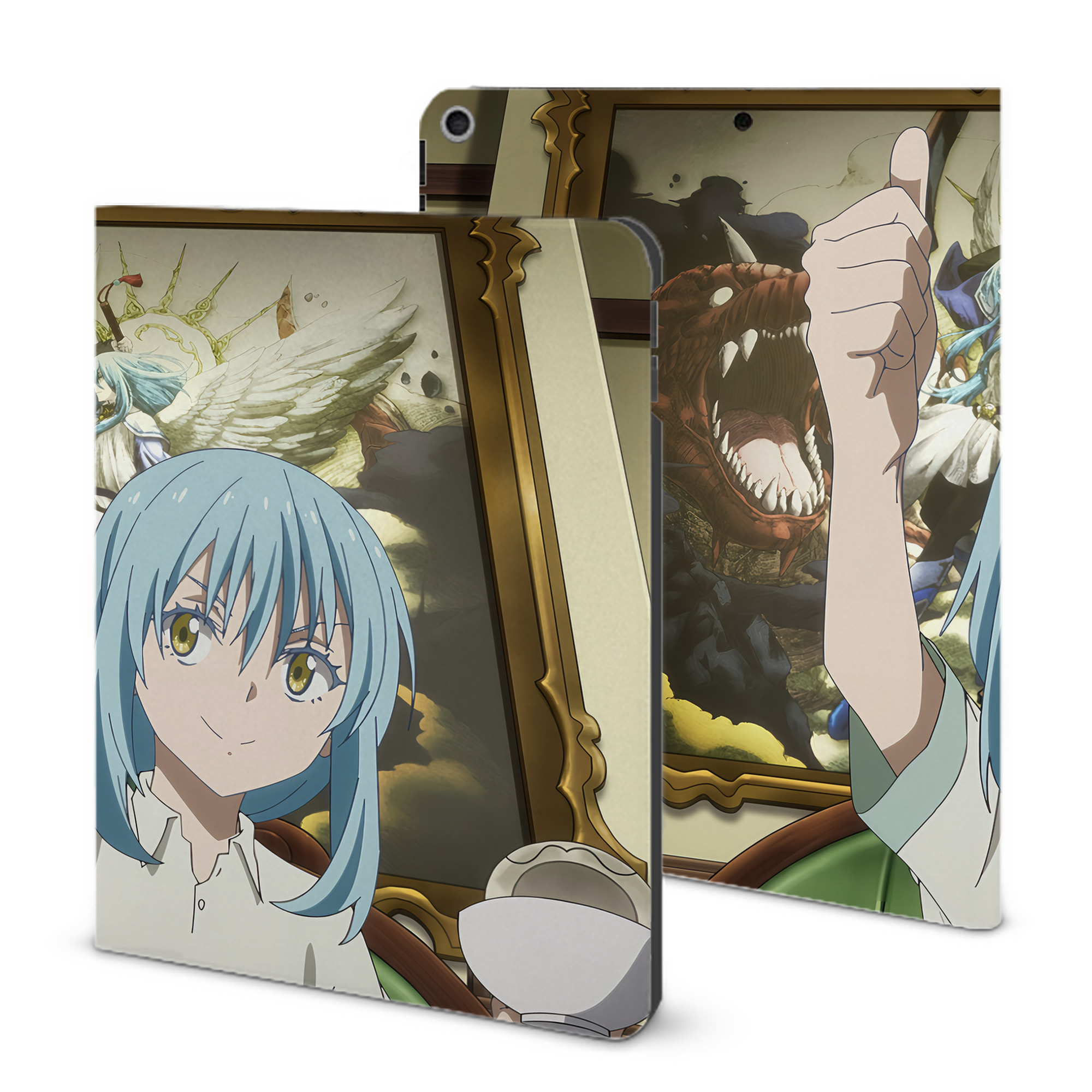 （画像用） 転スラ Regarding Reincarnated to Slime IPad ケース ブック型 PUレザー TPU 耐衝撃 軽量 薄型 ペン収納なし 全面保護 IPad 各モデル対応